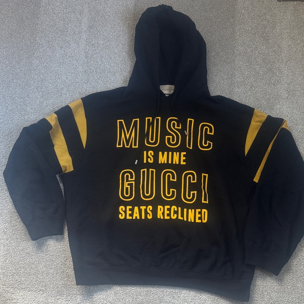Gucci Black Hoodie with Yellow Accents
